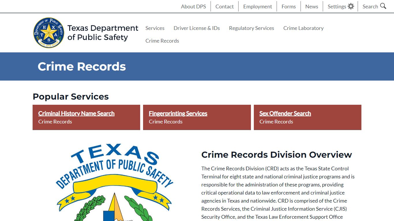 Crime Records | Department of Public Safety